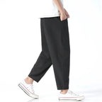 Dylan | Men's Tapered Drawstring Trousers, Relaxed Fit Trousers | Bella Blue
