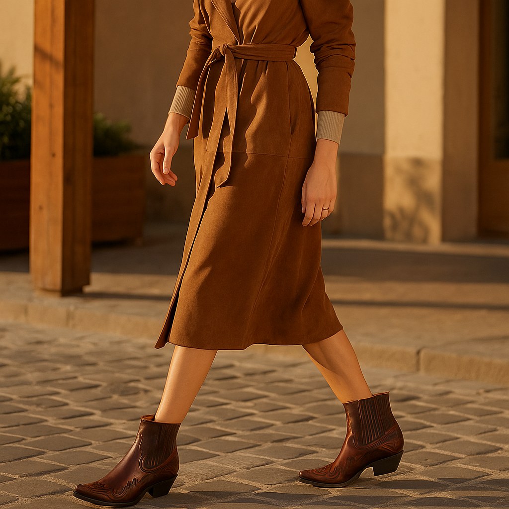 Edith | Women's Leather Cowboy Boots, Western Style Ankle Boots | Bella Blue