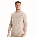 Edmund | Men's Jumper with Check Pattern, Classic Knit Jumper | Bella Blue | Grey