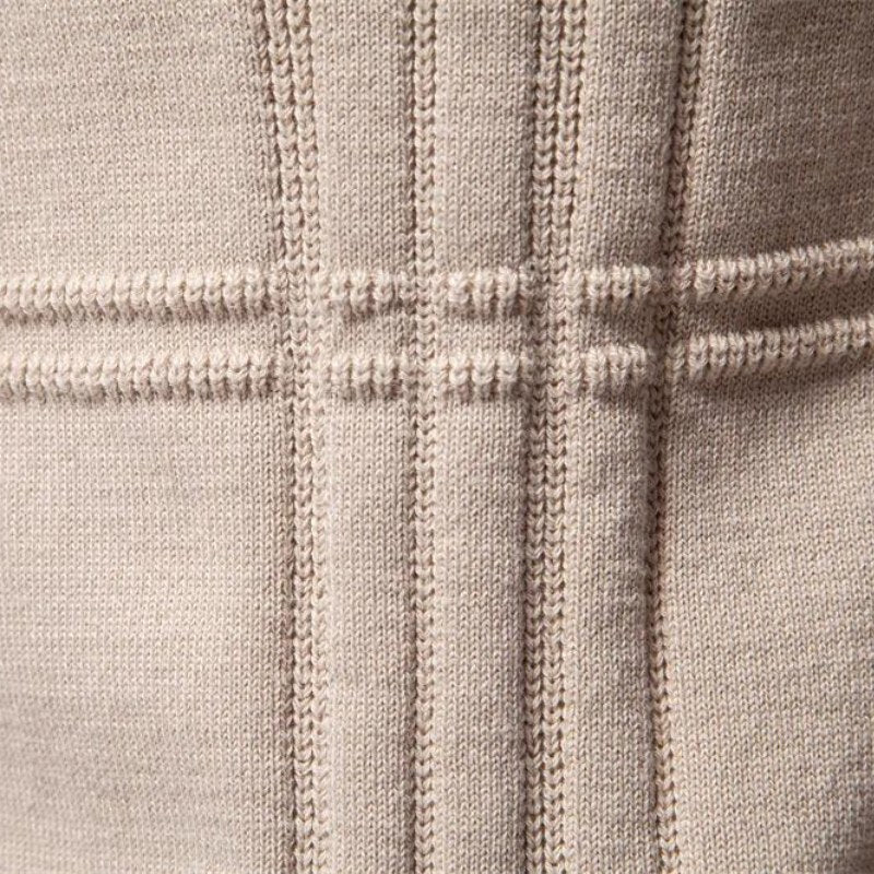 Edmund | Men's Jumper with Check Pattern, Classic Knit Jumper | Bella Blue | Grey