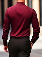 Edward | Men's Long-Sleeved Breathable Shirt, Slim-Fit Smart Shirt | Bella Blue