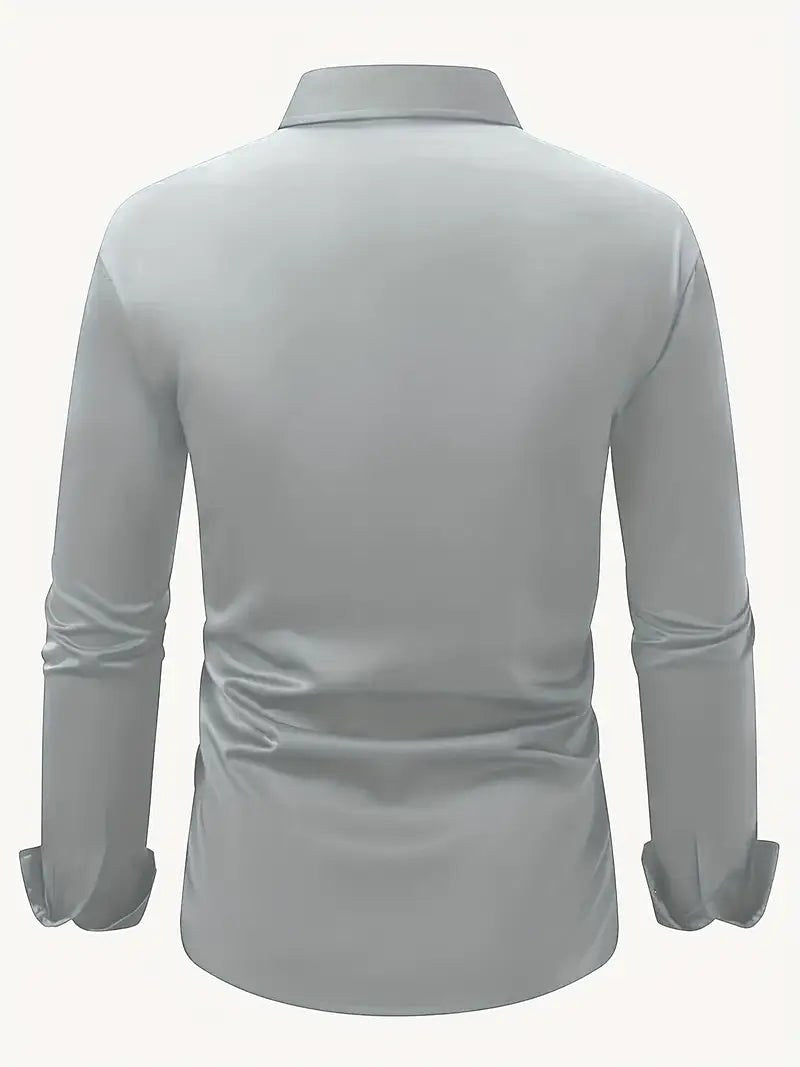 Edward | Men's Long-Sleeved Breathable Shirt, Slim-Fit Smart Shirt | Bella Blue