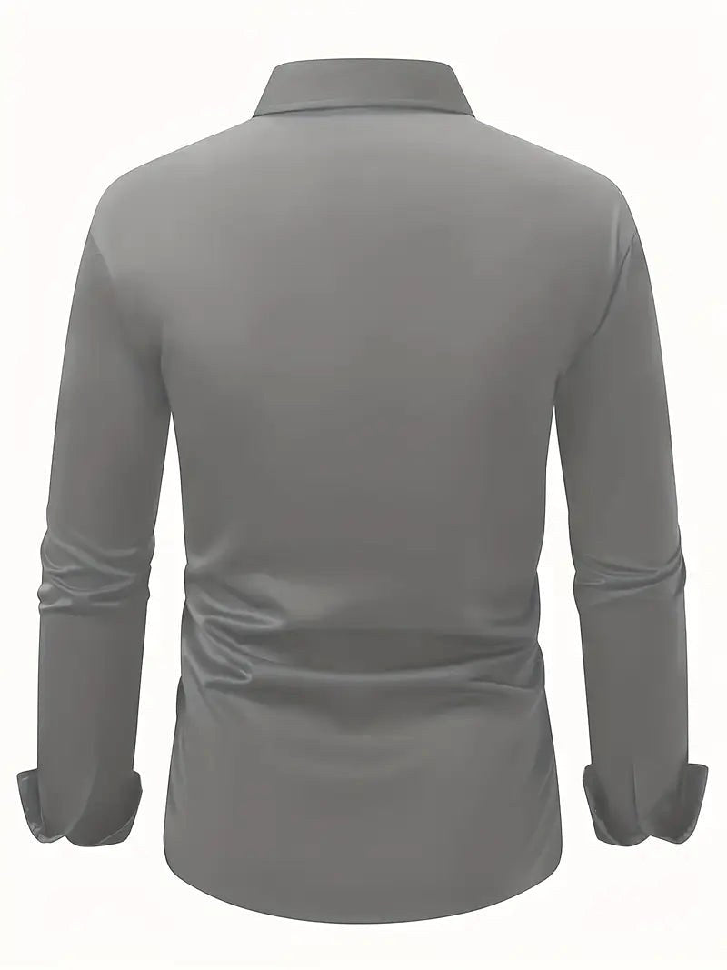 Edward | Men's Long-Sleeved Breathable Shirt, Slim-Fit Smart Shirt | Bella Blue