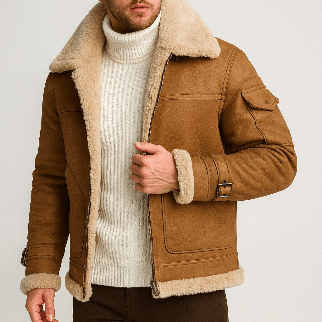 Edward | Women's Leather Jacket in Camel, Classic Leather Jacket | Bella Blue