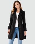 Elise | Women's Slim Fit Trench Coat, Classic Button-Front Autumn Coat | Bella Blue