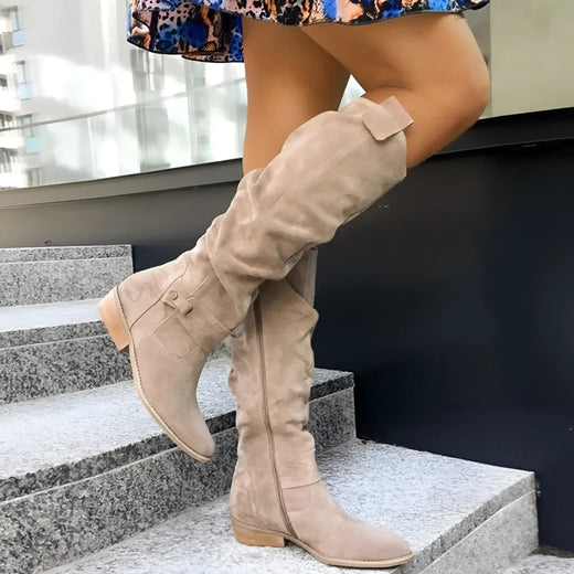 Eliza | Women's Suede-Effect Ankle Boots, Premium Autumn Boots | Bella Blue | Beige