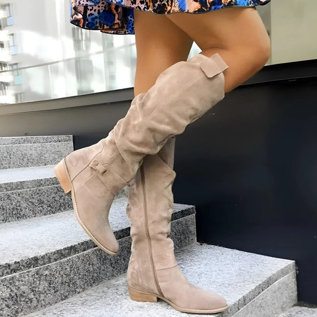 Eliza | Women's Suede-Effect Ankle Boots, Premium Autumn Boots | Bella Blue | Beige