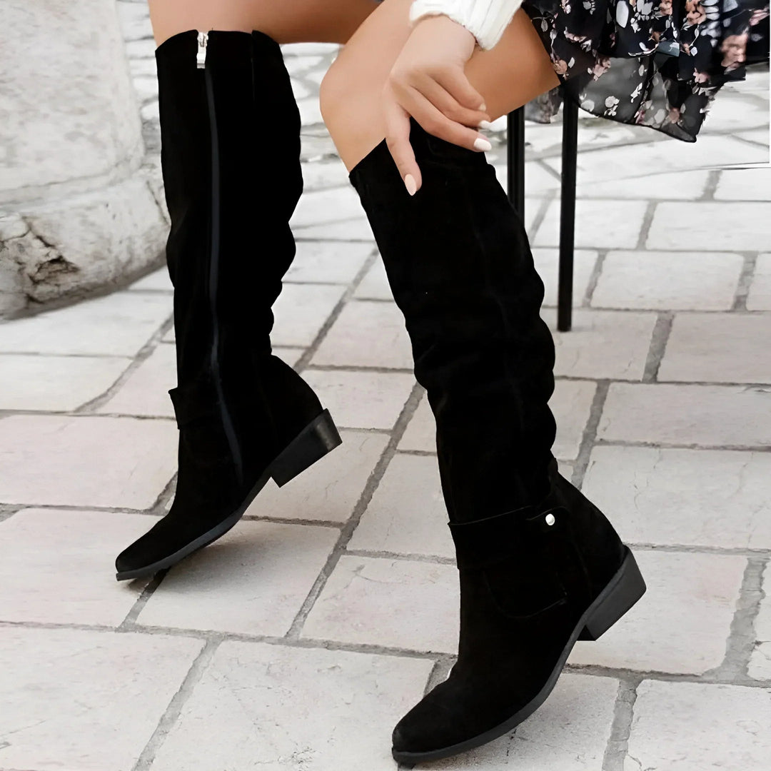 Eliza | Women's Suede-Effect Ankle Boots, Premium Autumn Boots | Bella Blue | Black