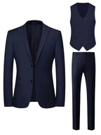 Elliot | Men's Slim-Fit Three-Piece Suit, Double-Breasted Waistcoat Trouser Suit | Bella Blue