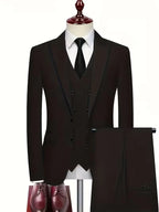 Elliot | Men's Slim-Fit Three-Piece Suit, Double-Breasted Waistcoat Trouser Suit | Bella Blue | Navy Blue