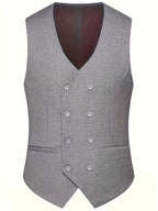 Elliot | Men's Slim-Fit Three-Piece Suit, Double-Breasted Waistcoat Trouser Suit | Bella Blue