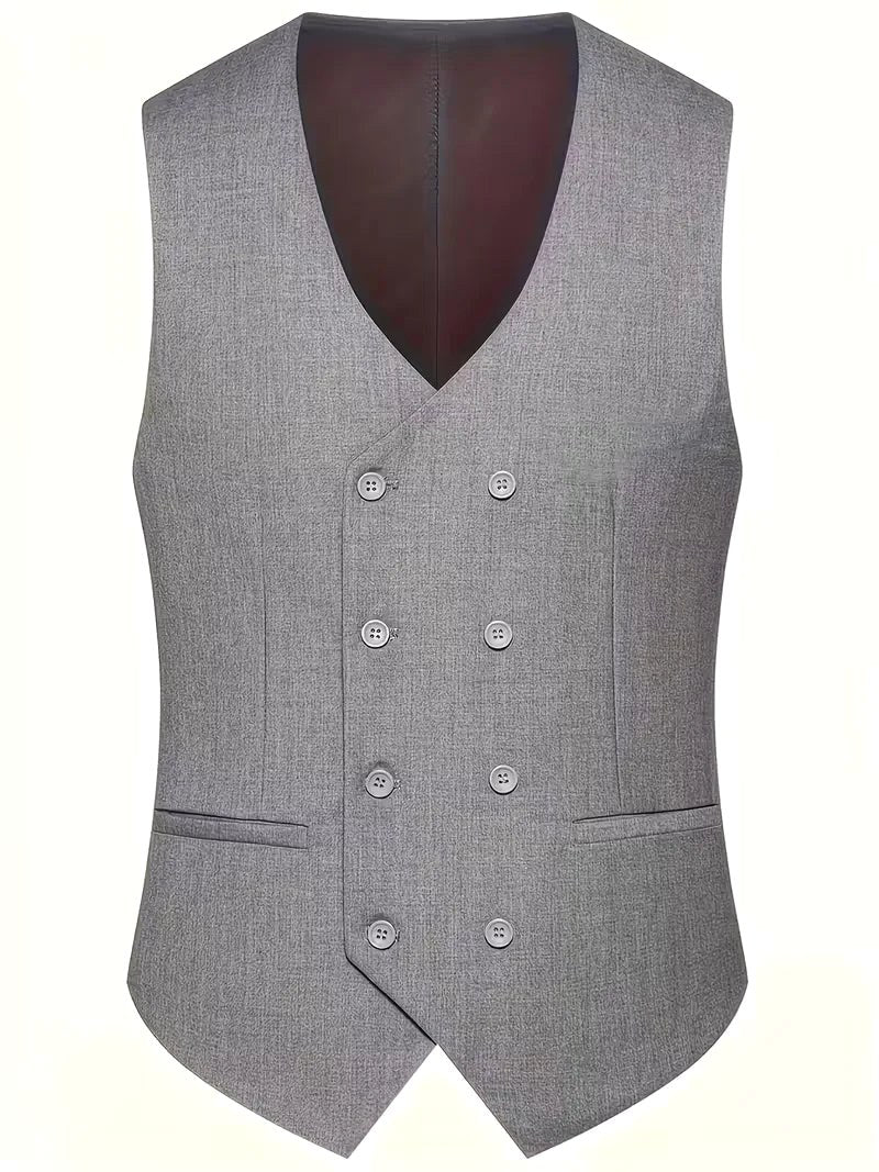 Elliot | Men's Slim-Fit Three-Piece Suit, Double-Breasted Waistcoat Trouser Suit | Bella Blue