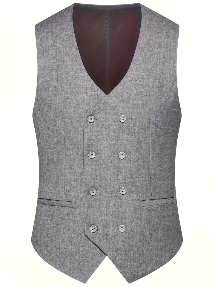 Elliot | Men's Slim-Fit Three-Piece Suit, Double-Breasted Waistcoat Trouser Suit | Bella Blue