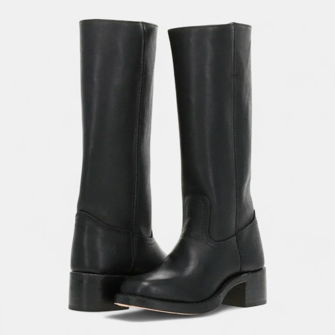 Eloane | Women's Cushioned Slip-On Cowboy Boots, Western-Style Ankle Boots | Bella Blue | Light Brown