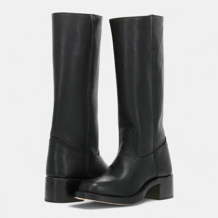 Eloane | Women's Cushioned Slip-On Cowboy Boots, Western-Style Ankle Boots | Bella Blue | Light Brown