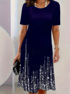 Elodie | Women's Elegant Midi Evening Dress, Sophisticated Occasion Dress | Bella Blue