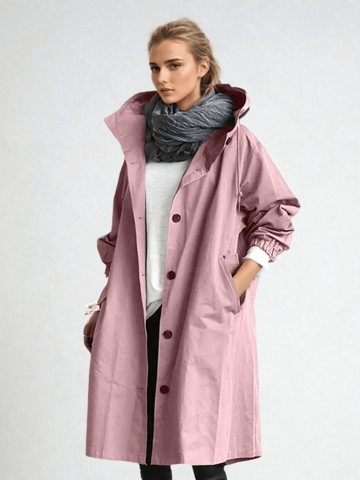 Elodie | Women's Relaxed Tailored Trench Coat, Beige Autumn Coat | Bella Blue