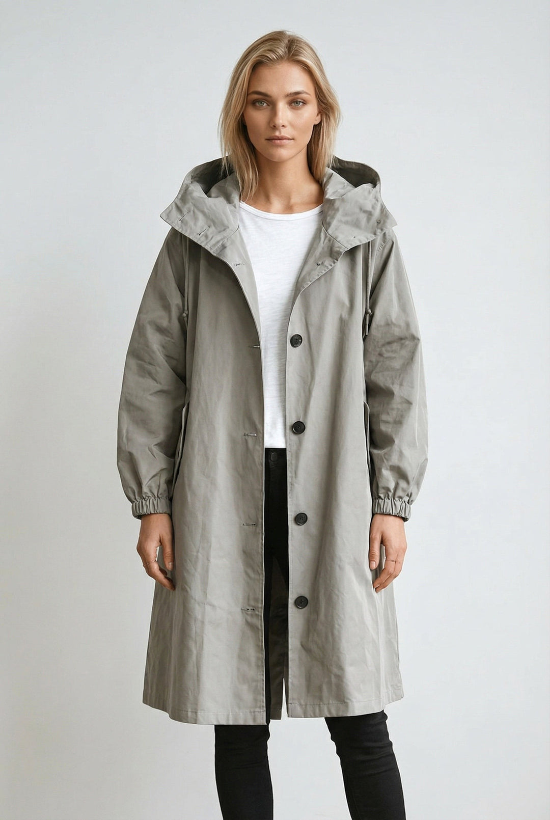 Elodie | Women's Relaxed Tailored Trench Coat, Beige Autumn Coat | Bella Blue