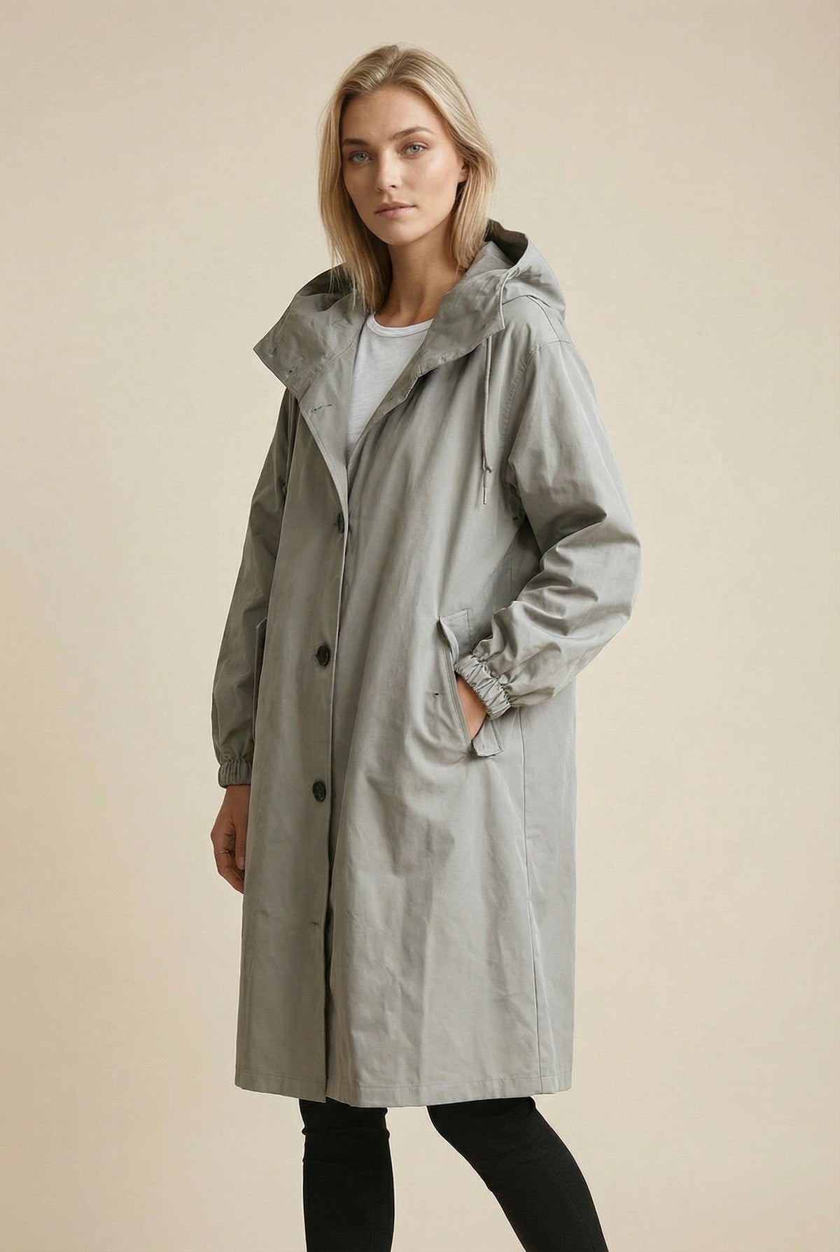 Elodie | Women's Relaxed Tailored Trench Coat, Beige Autumn Coat | Bella Blue