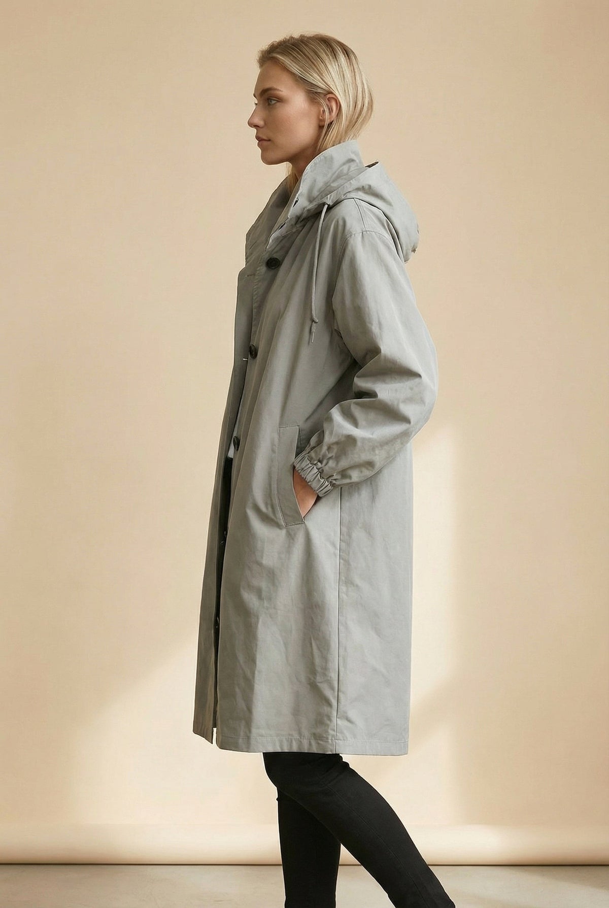 Elodie | Women's Relaxed Tailored Trench Coat, Beige Autumn Coat | Bella Blue