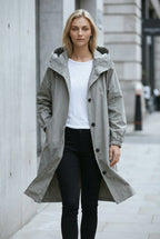 Elodie | Women's Relaxed Tailored Trench Coat, Beige Autumn Coat | Bella Blue