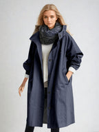 Elodie | Women's Relaxed Tailored Trench Coat, Beige Autumn Coat | Bella Blue