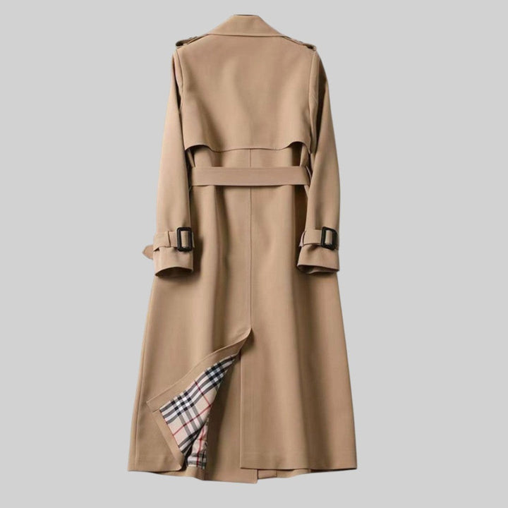 Eloise | Women's Belted Double-Breasted Trench Coat, Longline Winter Coat | Bella Blue