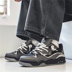 Emil | Men's Sports Shoes with Geometric Pattern, Lace-Up Shoes with Tread Sole | Bella Blue | Grey