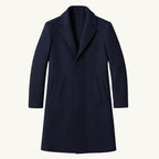 Emmett | Men's Wool-Cashmere Mid-Length Coat, Tailored Autumn Coat | Bella Blue