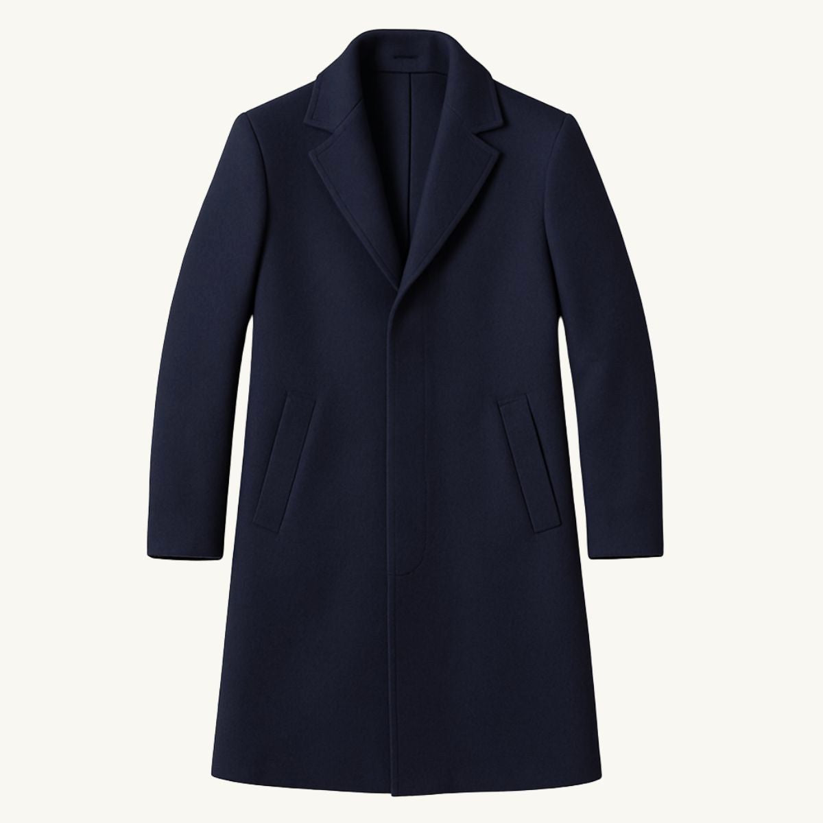 Emmett | Men's Wool-Cashmere Mid-Length Coat, Tailored Autumn Coat | Bella Blue