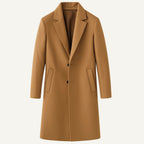 Emmett | Men's Wool-Cashmere Mid-Length Coat, Tailored Autumn Coat | Bella Blue