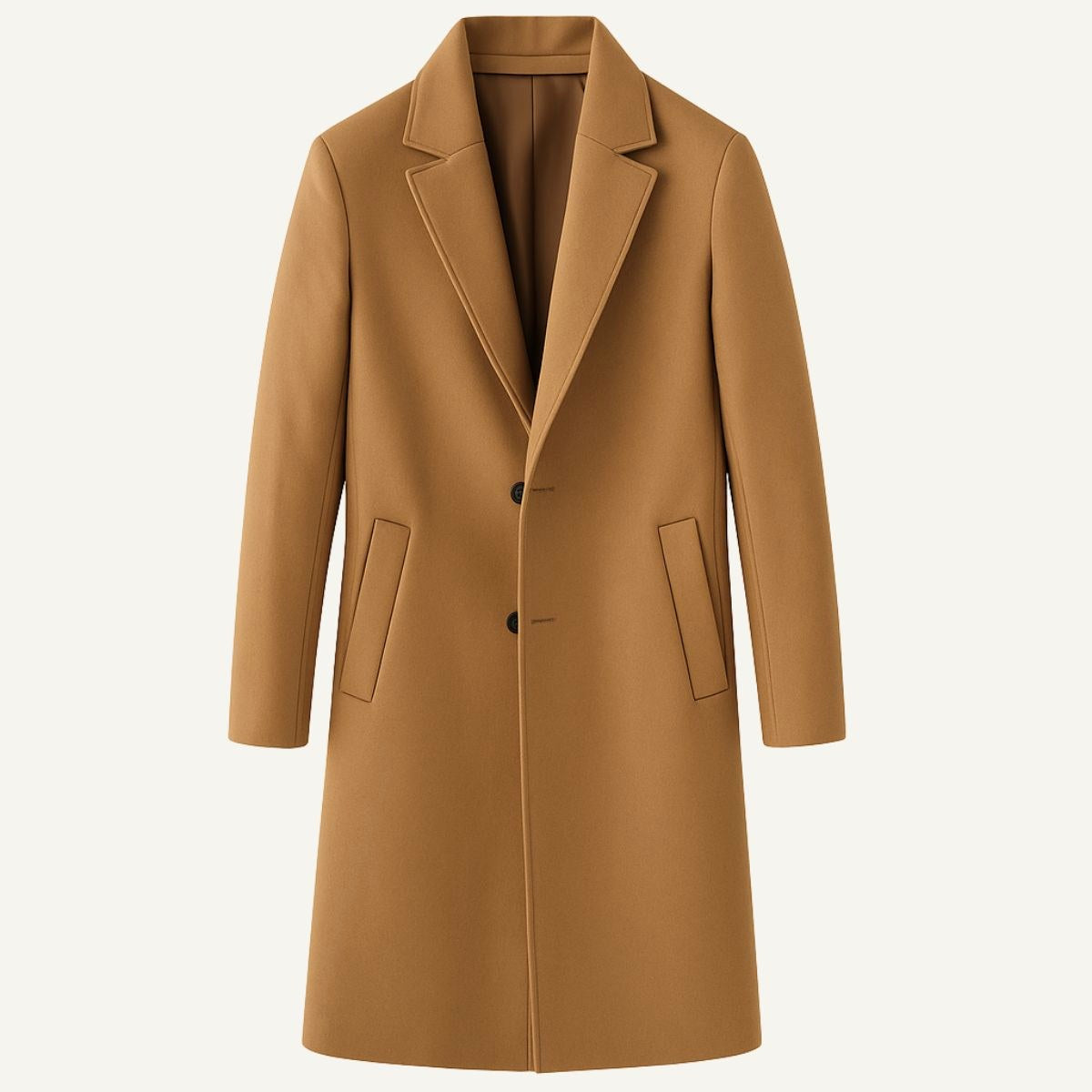 Emmett | Men's Wool-Cashmere Mid-Length Coat, Tailored Autumn Coat | Bella Blue