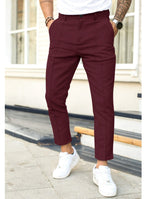 Erik | Men's Trousers with Tapered Leg, Ankle-Length Trousers | Bella Blue | Black