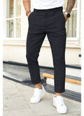 Erik | Men's Trousers with Tapered Leg, Ankle-Length Trousers | Bella Blue | Black