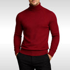 Erwin | Men's Fine-Knit Turtleneck Jumper, Classic Autumn Jumper | Bella Blue | Black