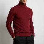 Erwin | Men's Fine-Knit Turtleneck Jumper, Classic Autumn Jumper | Bella Blue | Blue