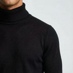 Erwin | Men's Fine-Knit Turtleneck Jumper, Classic Autumn Jumper | Bella Blue | Black