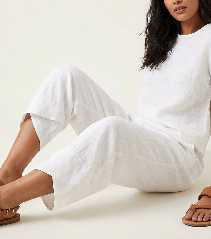 Esme | Women's Lightweight Linen Trousers, Breathable Summer Trousers | Bella Blue | Wit