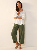 Esme | Women's Lightweight Linen Trousers, Breathable Summer Trousers | Bella Blue | Marine Blauw