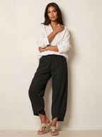Esme | Women's Lightweight Linen Trousers, Breathable Summer Trousers | Bella Blue | Rood