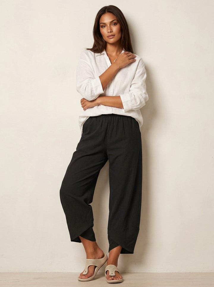 Esme | Women's Lightweight Linen Trousers, Breathable Summer Trousers | Bella Blue | Rood
