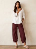 Esme | Women's Lightweight Linen Trousers, Breathable Summer Trousers | Bella Blue | Roze
