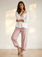 Esme | Women's Lightweight Linen Trousers, Breathable Summer Trousers | Bella Blue | Blauw
