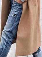 Esther | Women's Oversized Trench Coat with Wide Lapel, Long Relaxed Coat | Bella Blue | Blue