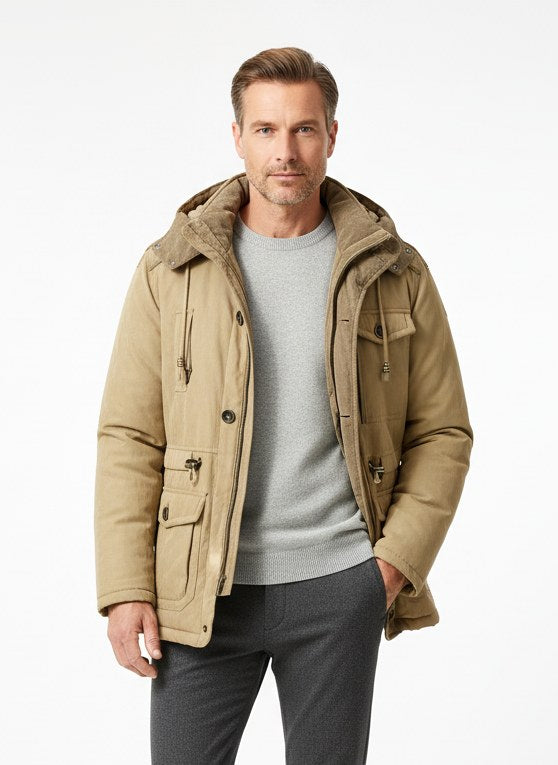 Ethan | Men's Insulated Jacket with Cold Protection, Windproof Autumn Jacket | Bella Blue | Khaki