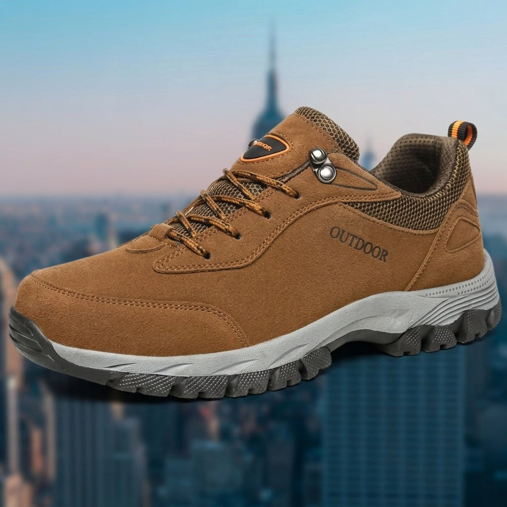 Ethan | Men's Suede and Mesh Hiking Shoes, Grip Sole Walking Shoes | Bella Blue