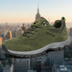 Ethan | Men's Suede and Mesh Hiking Shoes, Grip Sole Walking Shoes | Bella Blue