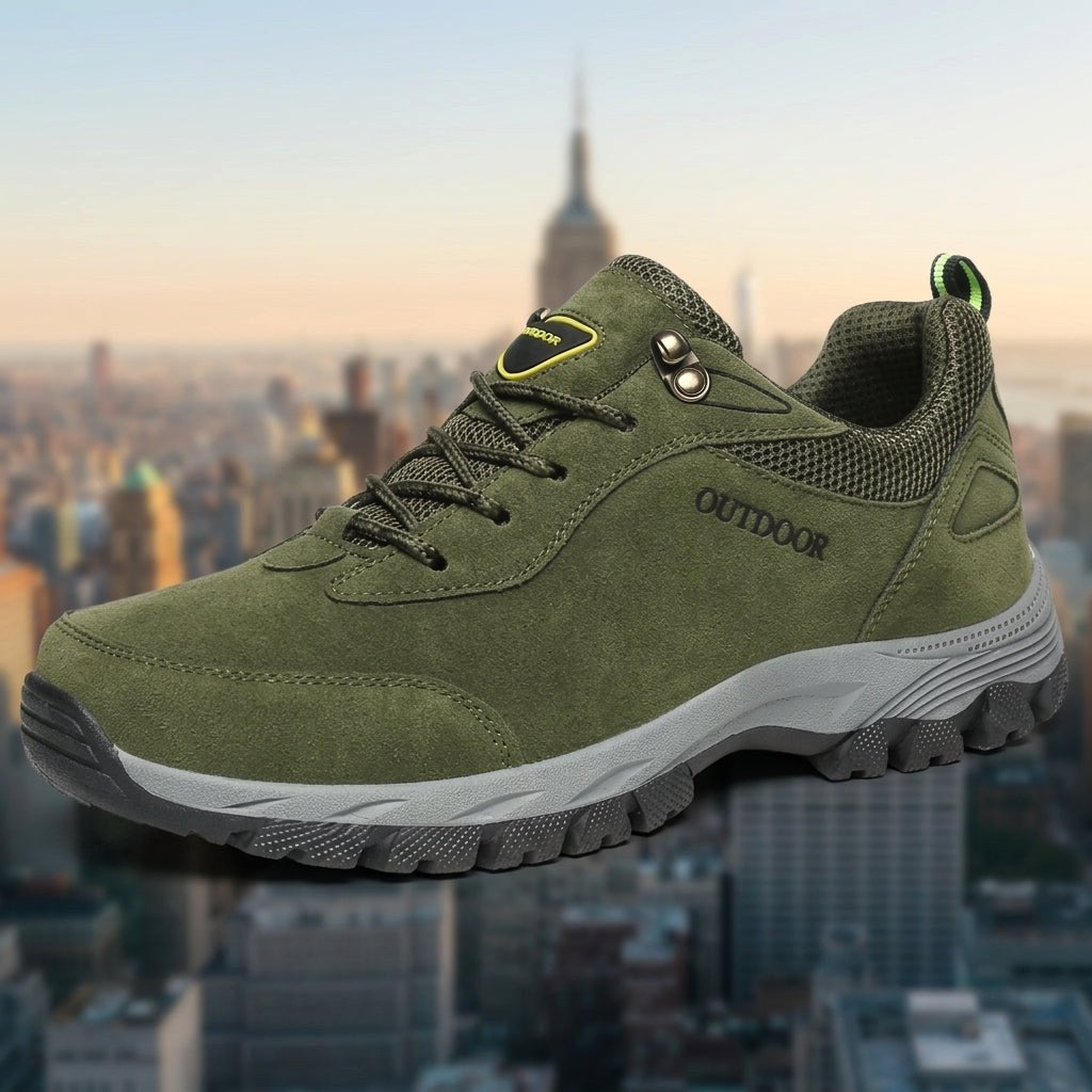 Ethan | Men's Suede and Mesh Hiking Shoes, Grip Sole Walking Shoes | Bella Blue