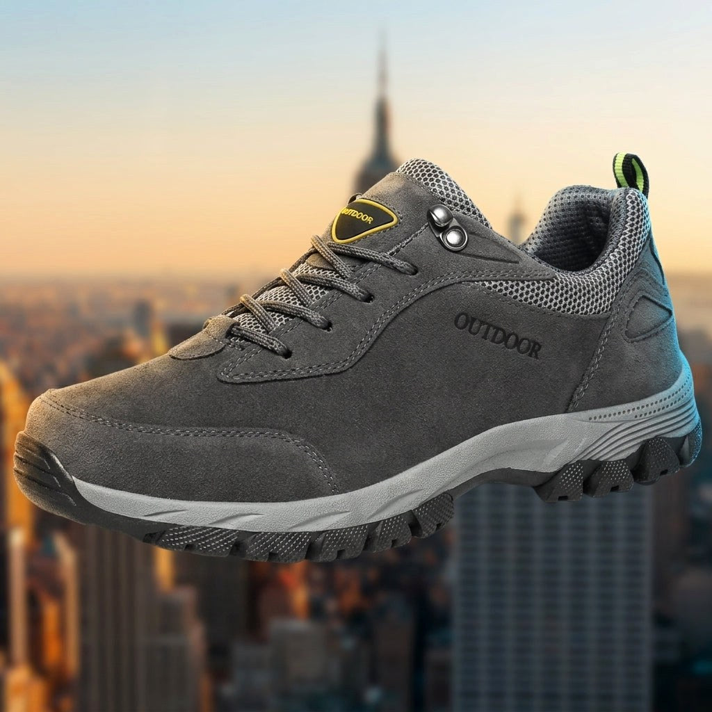 Ethan | Men's Suede and Mesh Hiking Shoes, Grip Sole Walking Shoes | Bella Blue