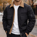 Evan | Men's City Bomber Jacket, Relaxed Fit Jacket | Bella Blue | Black